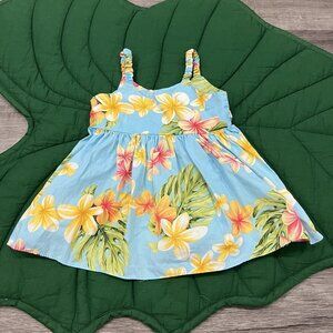 Aloha Mo'i Baby Small 6-12M Plumeria Hawaiian Aloha Dress Floral